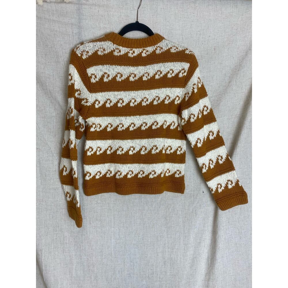Lou & Grey Waverunner Brown / Cream Knit Sweater Size S NWT - Picture 2 of 8